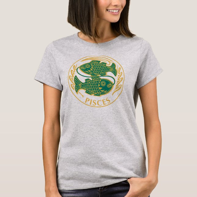Camiseta Rótulo Pisces de Zodiac (Anverso)