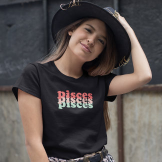 Camiseta Rótulo Pisces Zodiac | Color de la energía verde c