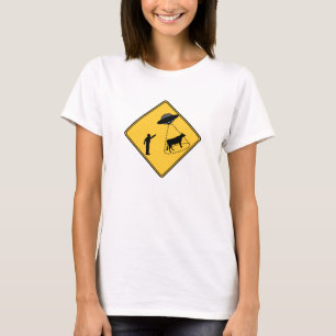 Camiseta Rótulo por carretera - Vaca y OVNI