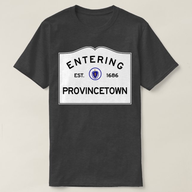 Camiseta Rótulo Provetown Massachusetts Road (Diseño del anverso)