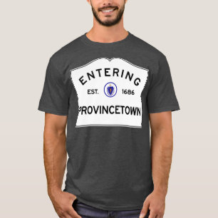 Camiseta Rótulo Provetown Massachusetts Road