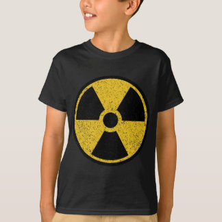 CAMISETA RÓTULO RADIAL SÍMBOLO DE ADVERTENCIA NUCLEAR RADIO