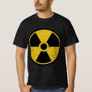 CAMISETA RÓTULO RADIAL SÍMBOLO DE ADVERTENCIA NUCLEAR RADIO