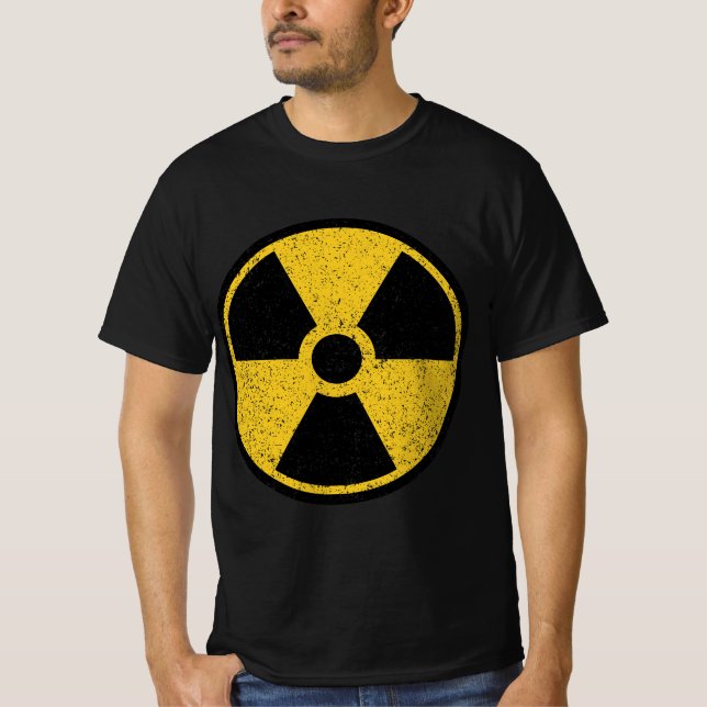 CAMISETA RÓTULO RADIAL SÍMBOLO DE ADVERTENCIA NUCLEAR RADIO (Anverso)