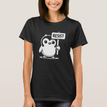 Rótulo "RESIST" del personalizado Pingüino - B & W