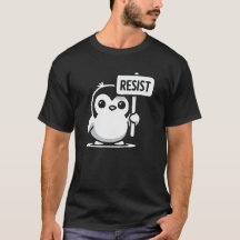 Rótulo "RESIST" del personalizado Pingüino - B & W