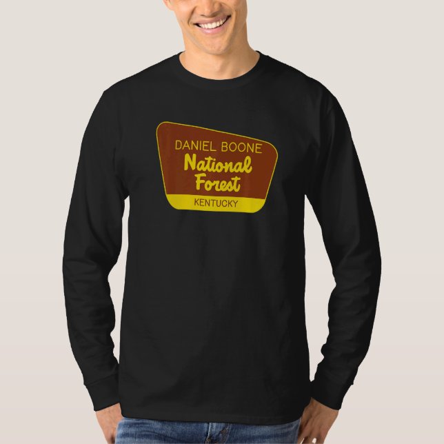 Camiseta Rótulo Retro Daniel Boone National Forest Kentucky (Anverso)