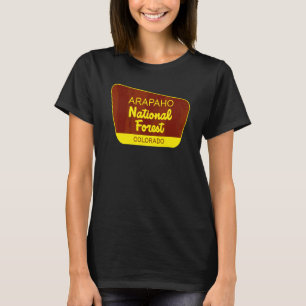 Camiseta Rótulo Retro del Bosque Nacional de Arapaho