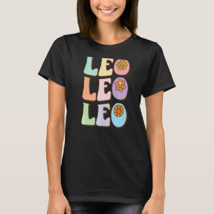 Camiseta Rótulo Retro Leo Zodiac Astrología Julio Agosto Na