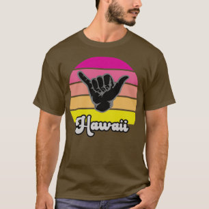 Camiseta Rótulo Retro Shaka Aloha Hawaiian Hang Loose