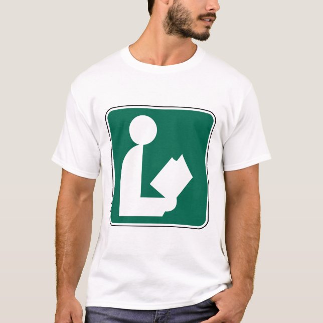 Camiseta Rótulo Roadside de símbolo de biblioteca (Anverso)
