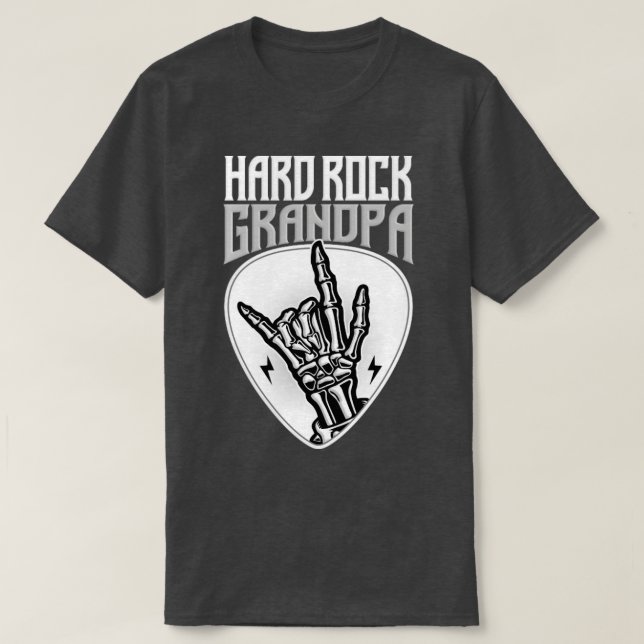 Camiseta Rótulo Rock Grandpa Rock Hand (Diseño del anverso)