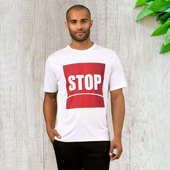 Camiseta Rótulo rojo de parada negrita (Subido por el creador)