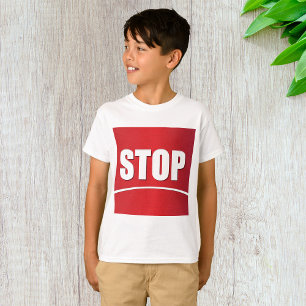 Camiseta Rótulo rojo de parada negrita