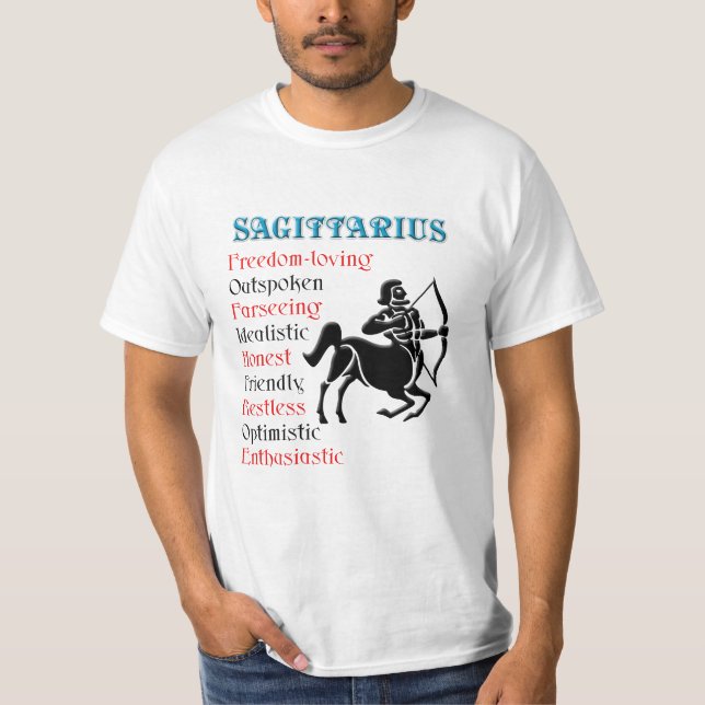 Camiseta Rótulo Sagittarius Horoscope Zodiac (Anverso)