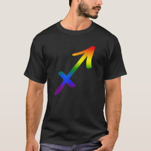 Camiseta Rótulo Sagittarius Lgbt Zodiac Lgbt Orgullo Arcoir