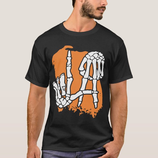 Camiseta Rótulo Shaka Skull Hand | Rock esqueleto (Anverso)