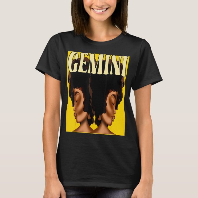 Camiseta Rótulo Sol Zodiaco Gemini Astrología Horoscopio (Anverso)