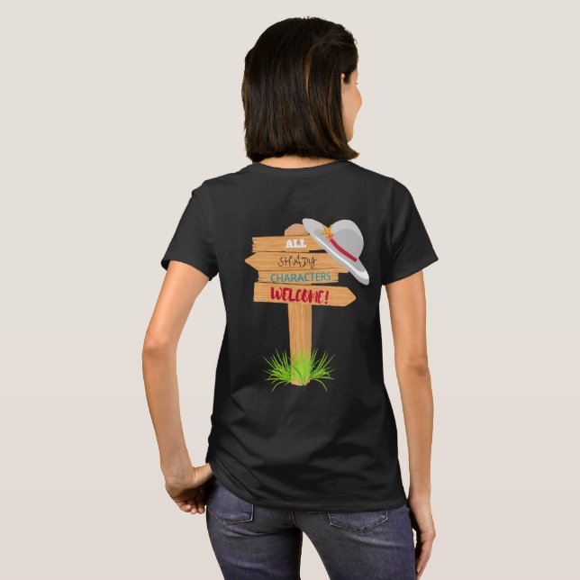 Camiseta Rótulo sombrío de los caracteres (Reverso completo)