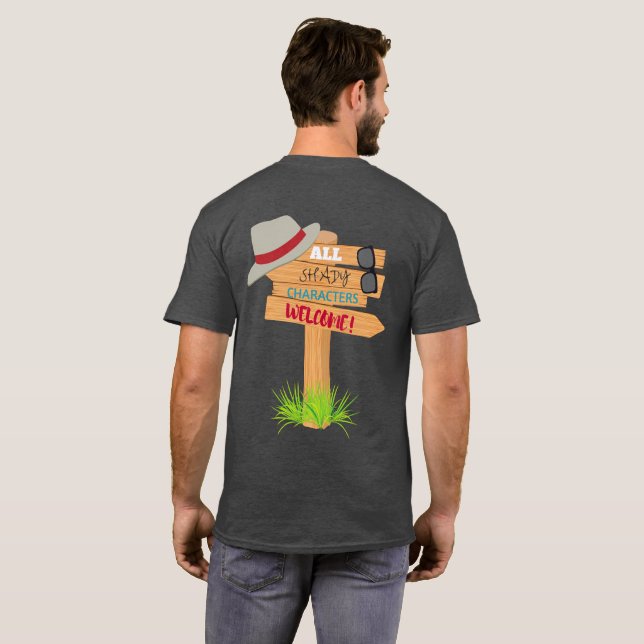 Camiseta Rótulo sombrío unisex de los caracteres (Reverso completo)
