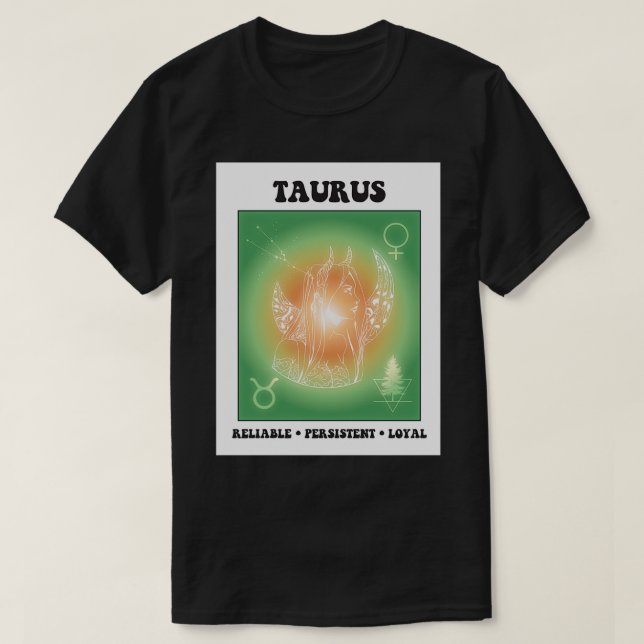 Camiseta Rótulo Taurus Zodiac (Diseño del anverso)