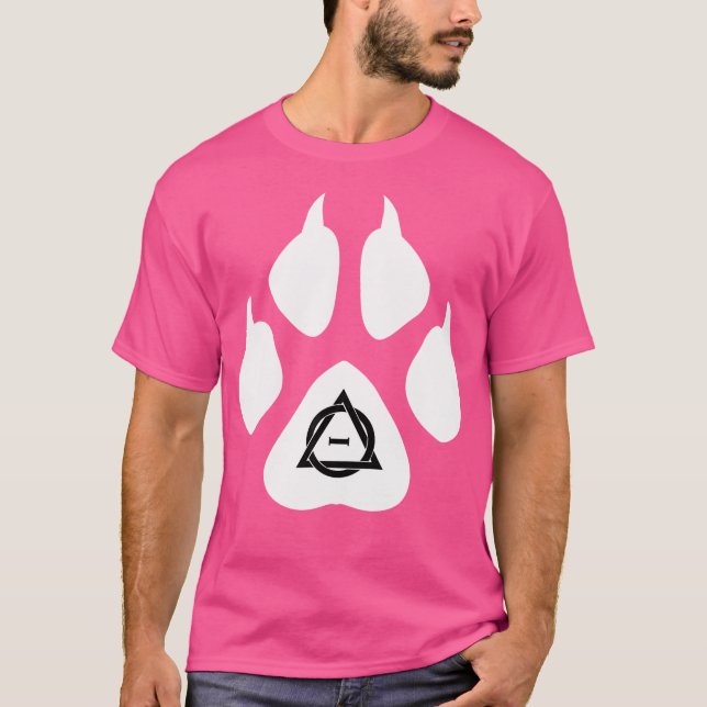 Camiseta Rótulo Therian Fox Paws Símbolo Quadrobics Otherki (Anverso)