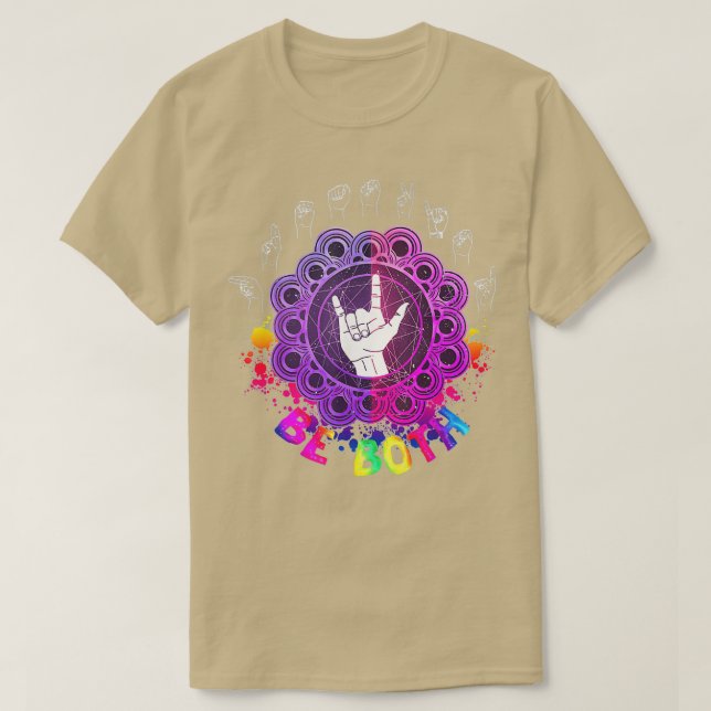 Camiseta Rótulo Tipo Humano Ambos Idiomas Asl Tolerancia Re (Diseño del anverso)