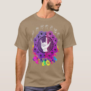 Camiseta Rótulo Tipo Humano Ambos Idiomas Asl Tolerancia Re