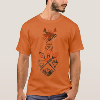 Camiseta Rótulo tribal Animales Wolf Bear Fox Spear Totem