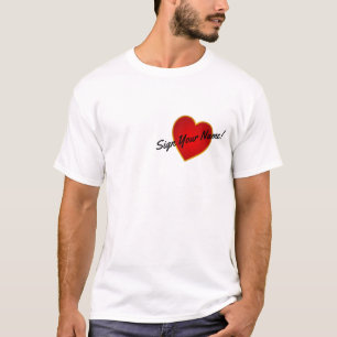 Camiseta Rótulo tu nombre a través de mi corazón