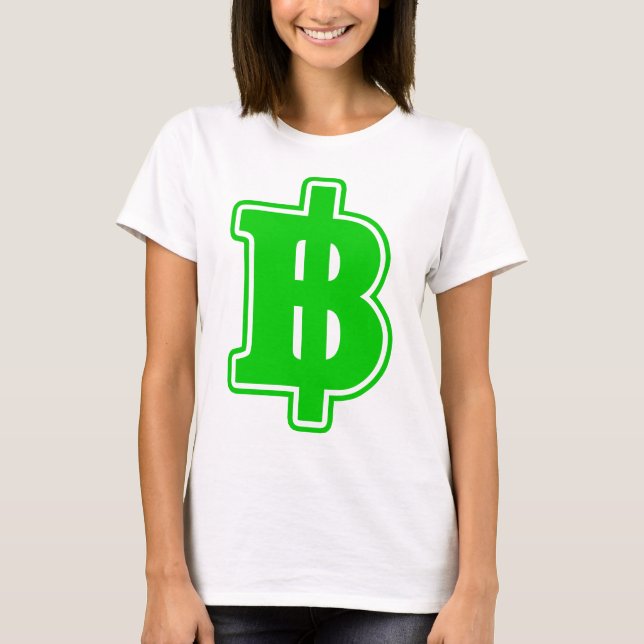 Camiseta Rótulo VERDE BAHT ฿ dinero tailandés ฿ (Anverso)