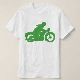 Camiseta Rótulo verde de Motorbiker