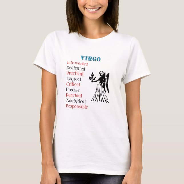 Camiseta Rótulo Virgo Horoscope Zodiac (Anverso)