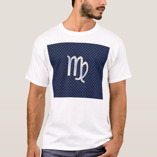 Camiseta Rótulo Virgo Zodiac al estilo de fibra de carbono  (Anverso)