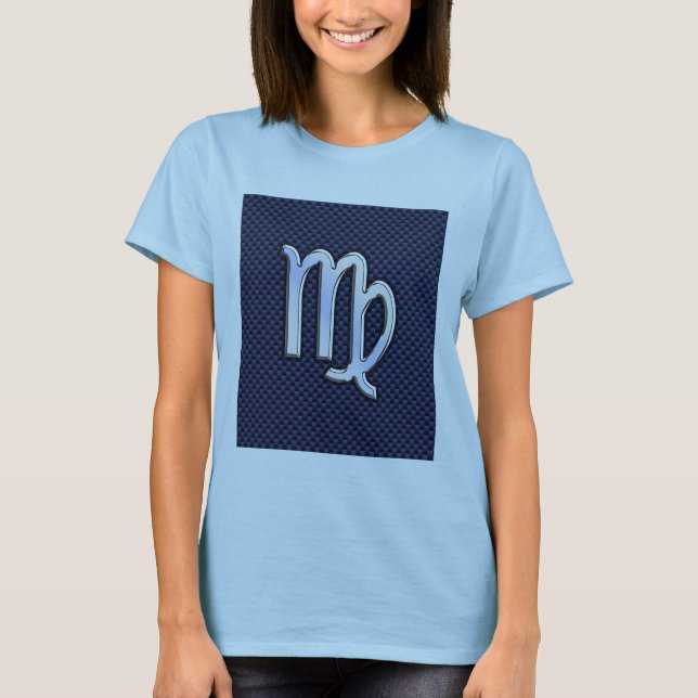 Camiseta Rótulo Virgo Zodiac al estilo de fibra de carbono  (Anverso)