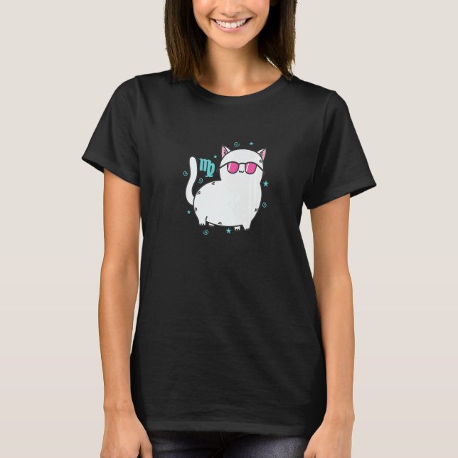 Camiseta Rótulo virgo zodiaco como horóscopo gato (Anverso)