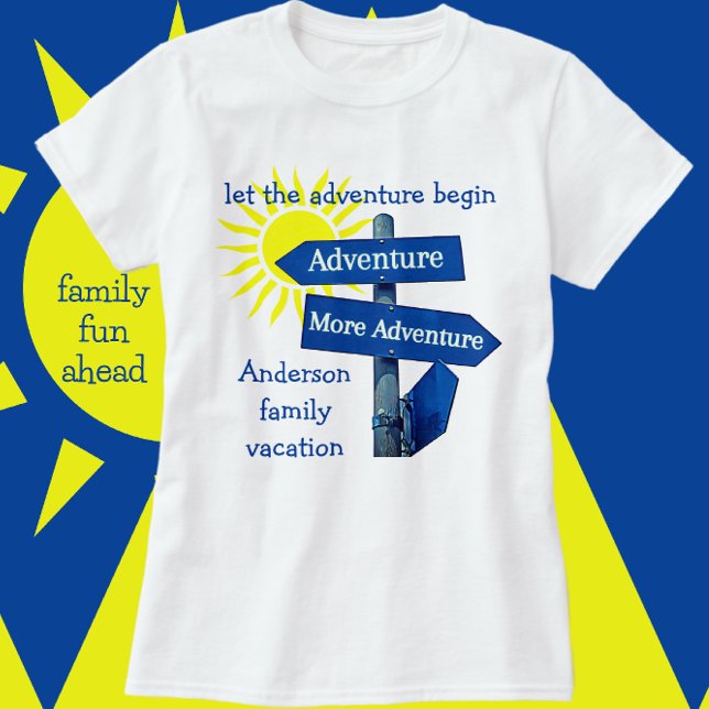 Camiseta Rótulo y sol de aventuras familiares (Subido por el creador)