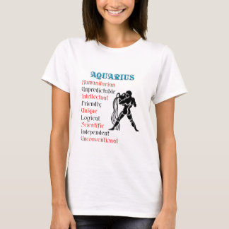 Camiseta Rótulo Zodiac Aquarius Horoscope