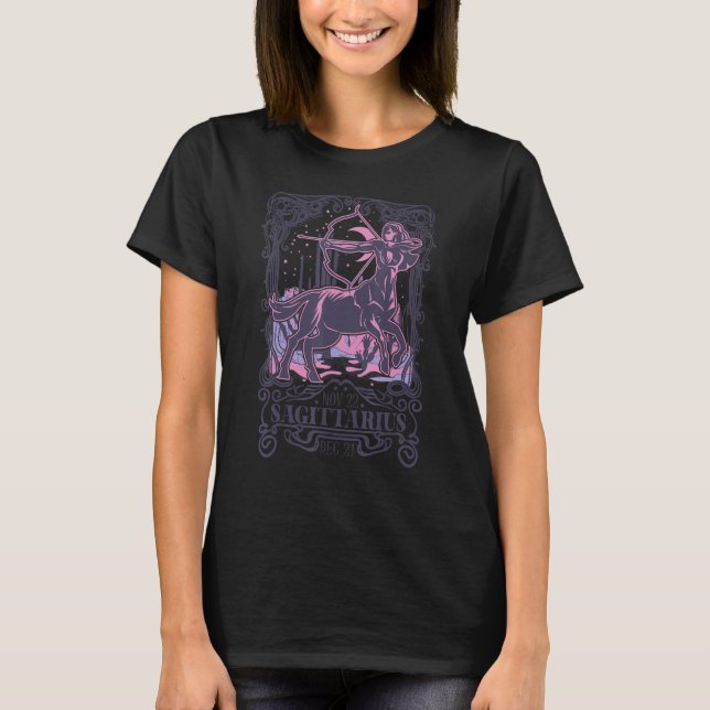 Camiseta Rótulo Zodiac Arrow Archer Horoscope Sagittarius D (Anverso)
