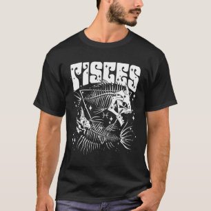Camiseta Rótulo Zodiac Blackcraft Pisces Skull Sea Water Wi