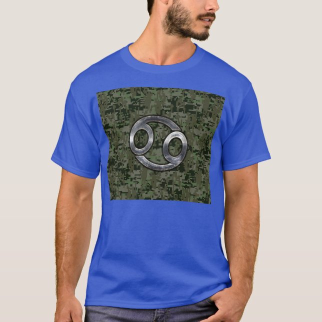 Camiseta Rótulo Zodiac contra el cáncer en camuflaje digita (Anverso)