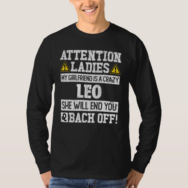 Camiseta Rótulo Zodiac Leo Girlfriend Graphic (Anverso)