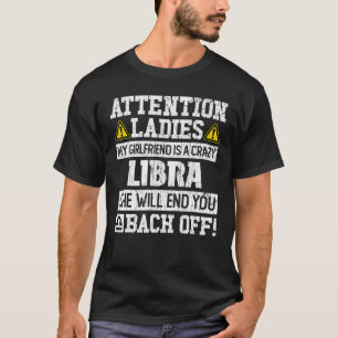 Camiseta Rótulo Zodiac Libra Girlfriend Gráfico
