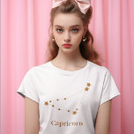 Camiseta Rótulo Zodiac moderno Capricornio de oro | Tierra<br><div class="desc">Rótulo Zodiac moderno Capricornio de oro | Tierra de elementos</div>