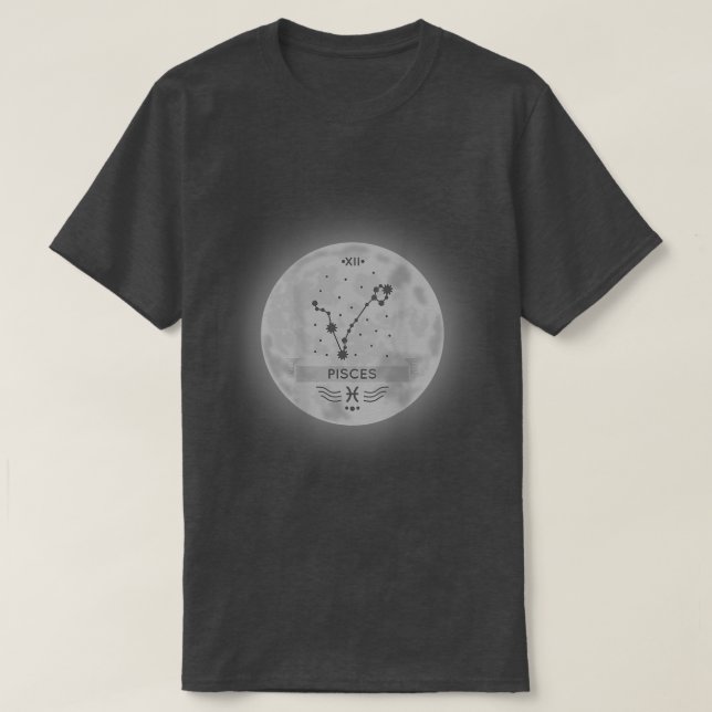 Camiseta Rótulo Zodiac Pisces 2596 (Diseño del anverso)