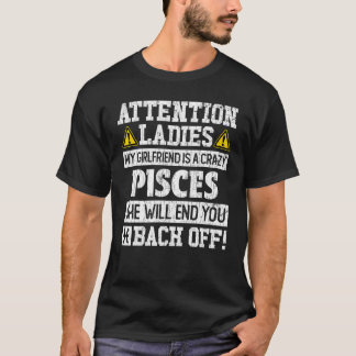 Camiseta Rótulo Zodiac Pisces Girlfriend Gráfico