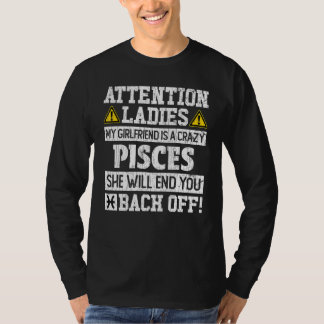 Camiseta Rótulo Zodiac Pisces Girlfriend Gráfico