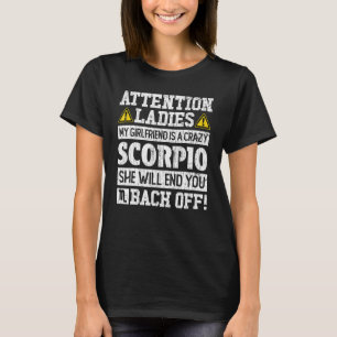 Camiseta Rótulo Zodiac Scorpio Girlfriend Gráfico