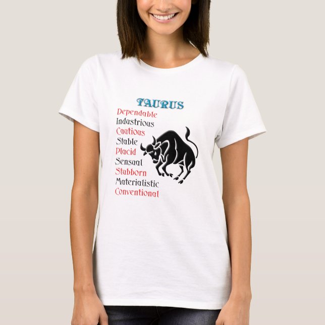 Camiseta Rótulo Zodiac Taurus Horoscope (Anverso)