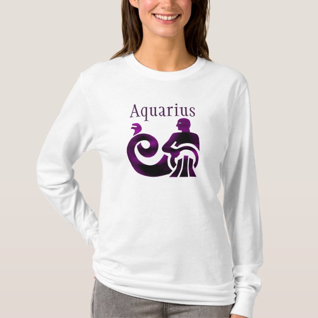 Camiseta Rótulo Zodiaco Aquarius Astrología del Horóscopo P (Anverso)